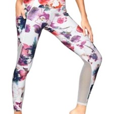 Athleta Mudra Multicolor Watercolor Floral 7/8 Leggings Size XS Pockets 325530