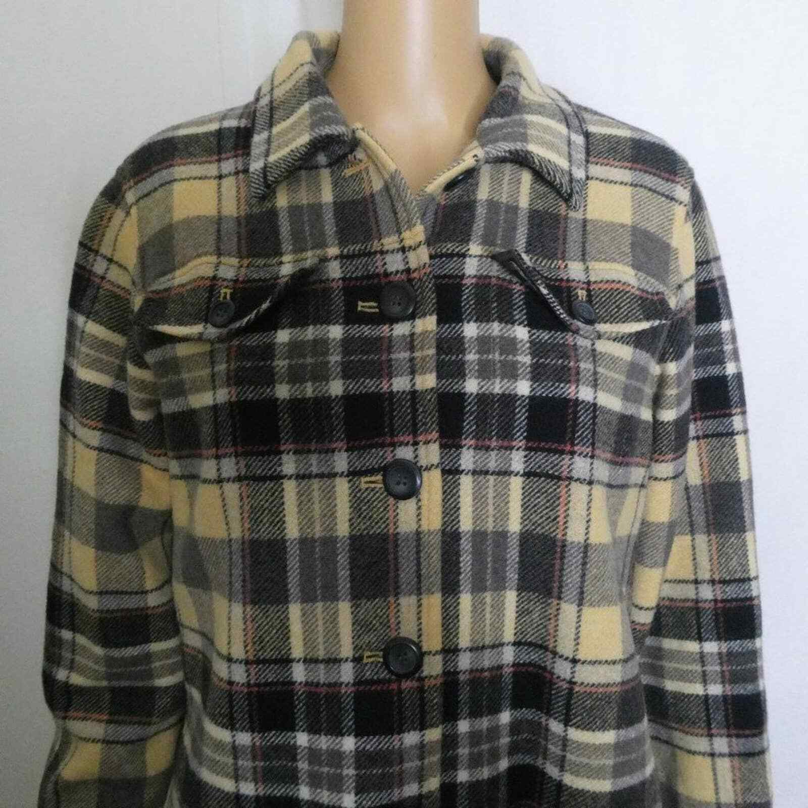 Pendleton Wool Plaid Flannel Jacket Coat Yellow B… - image 3