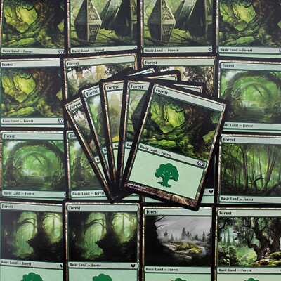 25 Forests, 25 Plains, 25 Mountains, 25 Islands, 25 Swamps MTG Basic Land Pack