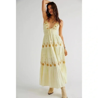 green emerald velvet dress Free People Cora Dress, Sweet Bohemian Embroidered Summer Dresses from  Spool 72 main image 1