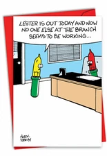 Funny Christmas Greeting Card -Merry Christmas Holiday Lights Out-w/Env,US-Made