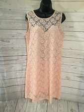 Jessica Taylor NYC Women’s Sleeveless Crochet Lace Dress Pink Size 1X