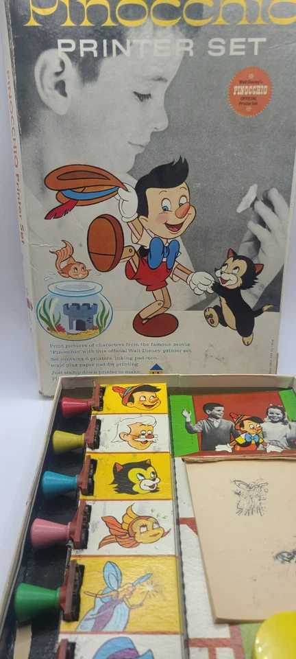 Vintage Walt Disney's  Pinocchio Printer Stamp Set By Colorforms 1962 - Image 2 of 4