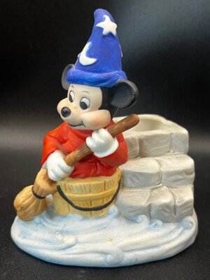 Sorcerer's Apprentice Fantasia Mickey Ceramic Trinket Candle Planter Figurine