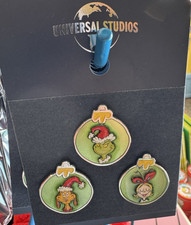 Universal Studios Christmas Grinchmas The Grinch Ornament 3 Pack Pin Set New