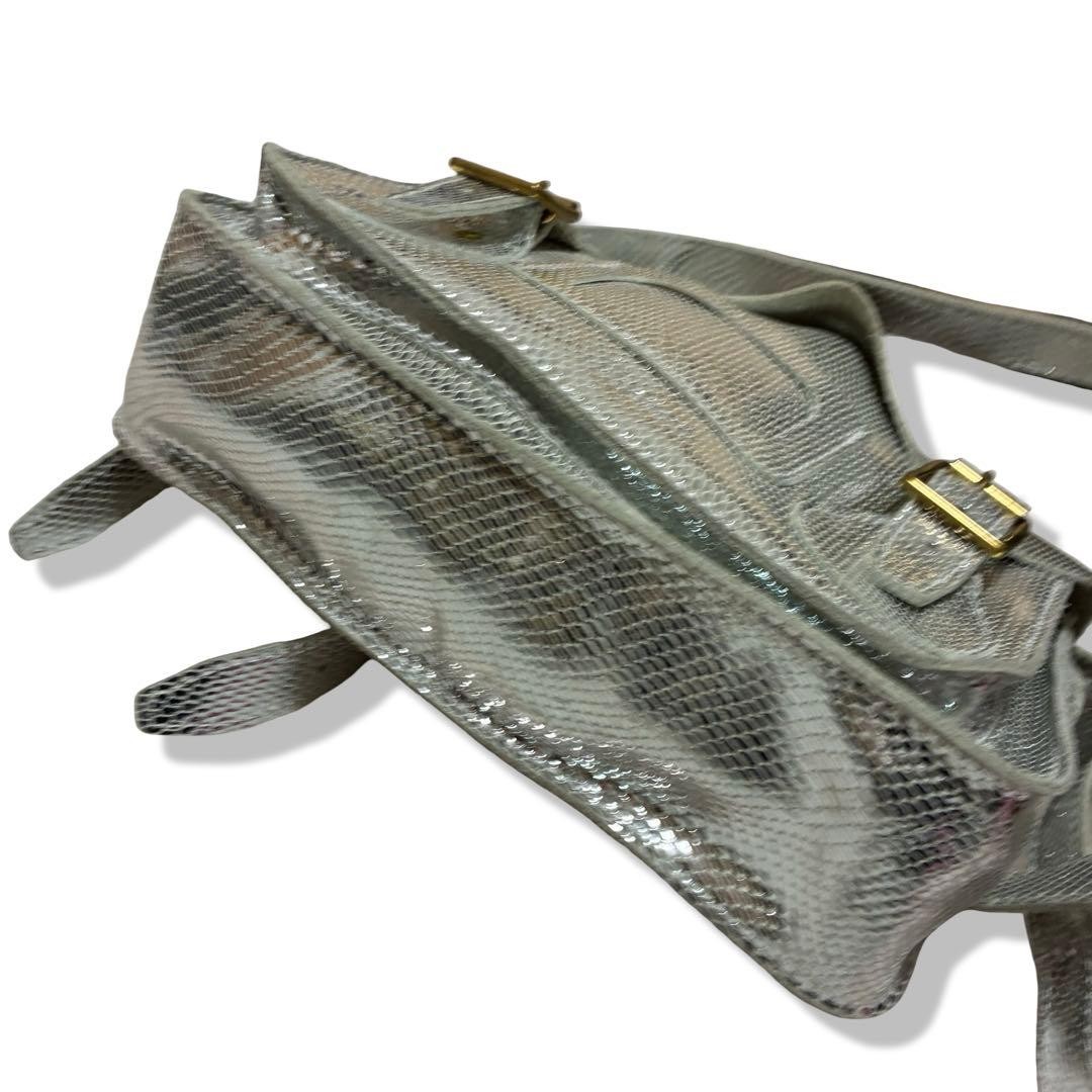 DR MARTENS Messenger Bag Python Silver Vintage Au… - image 16