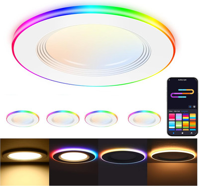3-Pack (Read) Cloudy Bay 4 in. RGB Smart Recessed Canless Lighting + Nightlight