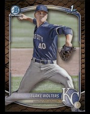 2025 Bowman #BCP-76 Blake Wolters Chrome Reptilian Refractor Kansas City Royals