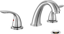 Chrome 8 Inch 3 Holes Widespread Bathroom Sink Faucet 3 Pieces 2 Handles