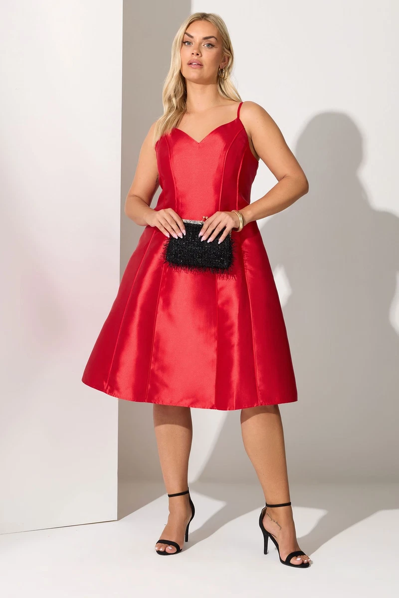 Satin Red Plus Size Dresses for Women for sale | eBay UK