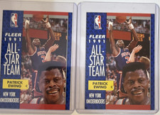 Fleer 1991 All-Star Team Patrick Ewing New York Knicks NBA Cards Lot of 2