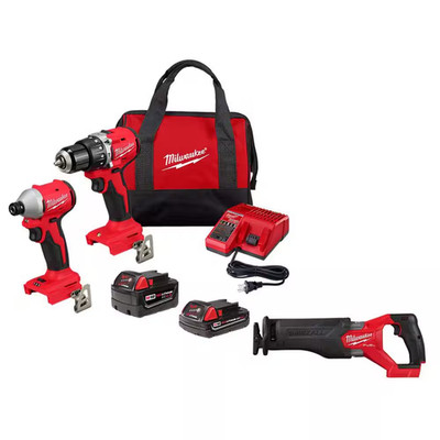 M18 18-Volt Lith-Ion Brushless Cordless Compact Hammer Drill/Impact Combo Kit W/