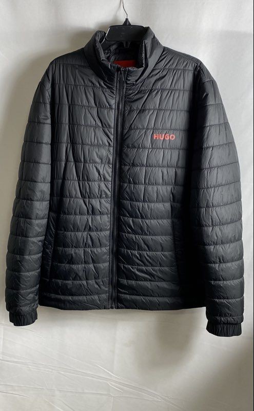 HUGO Men's Black Lightweight Quilted Puffer Jacket Full Zip 2XL