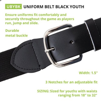 Baseball & Softball Belt   Stretch Fit Uniform Belt for Youth & Adult Players...