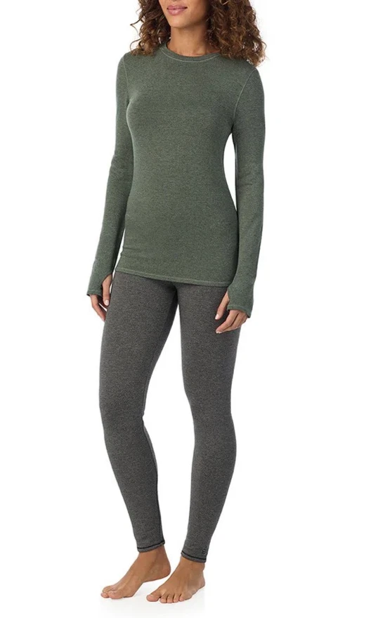 Leggings CUDDL DUDS Ultra Acogedores de tiro medio talla XS X-Pequeños (2-4) Verde Salvia Foto 4 de 4