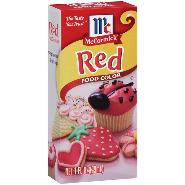 Colorante líquido rojo brillante Mccormick 1 oz rojo para hornear y decorar