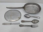 Vintage WW1 US Military Mess Kit with Utensils Knife, Fork & Spoon Antique