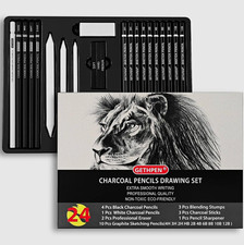 GETHPEN 24 Piece Drawing Sketch Pencil Set Graphite Charcoal Artist Art Kit