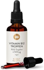SUNDAY NATURAL® Vitamin B12 500 µg Tropfen – 900 Tropfen, vegan