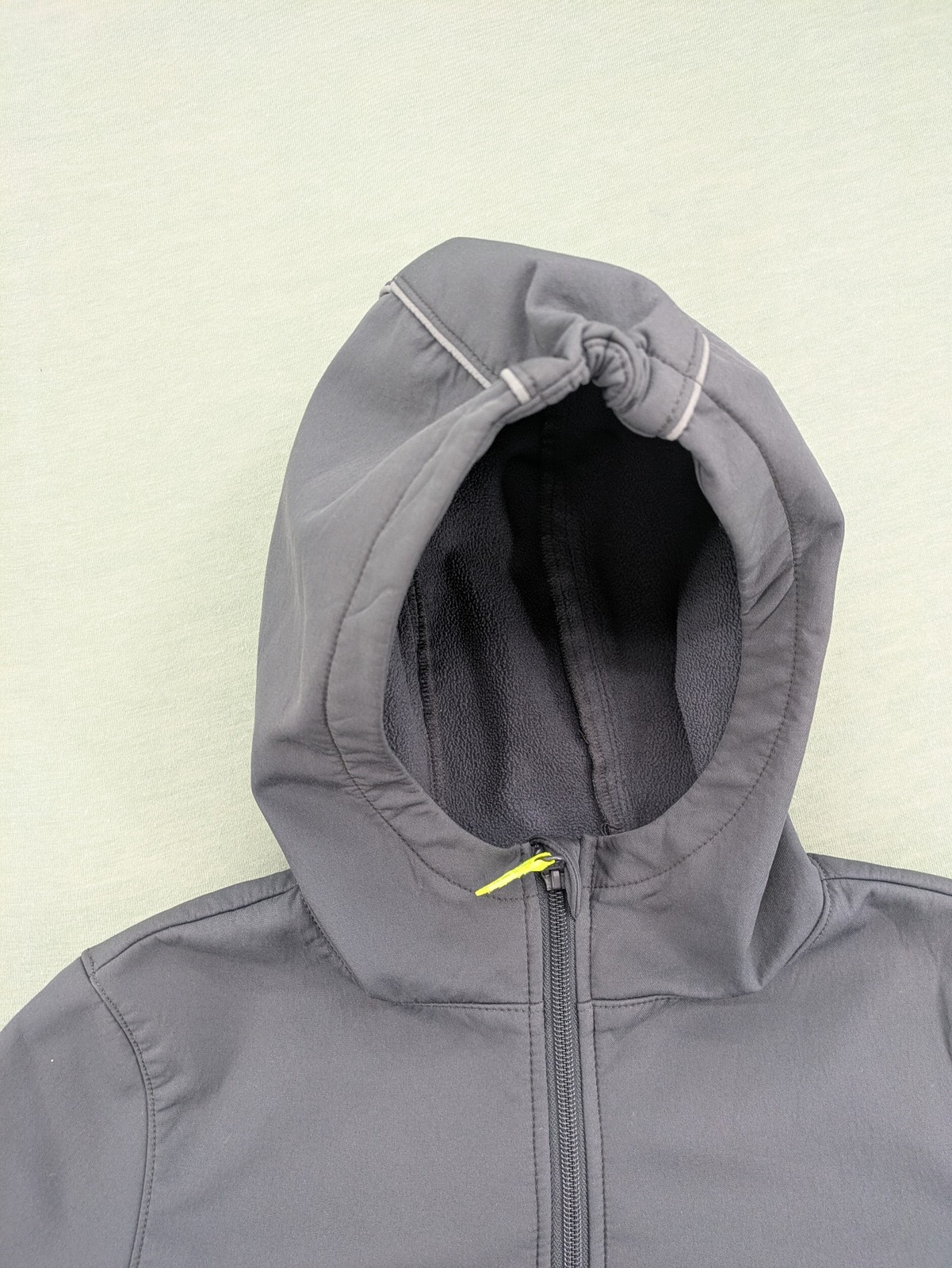 Yigga Jungen Softshelljacke Gr 134 Jacke Grau Kapuze Fleece gefüttert image 3