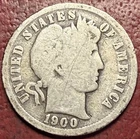 1900-O Silver Barber Dime. Better Date. Free Shipping