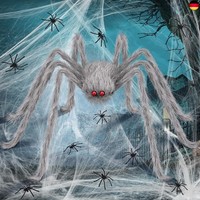 Halloween Deko Outdoor Spinne Set,Riesenspinne Dehnbare Spinnennetze FüR