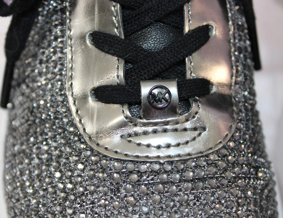 Zapatillas Michael Kors Allie Trainer Malla Cristal Plateadas Metálicas | Talla Mujer’s Foto 4 de 4