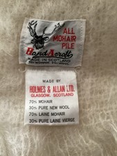 Scotland Vintage Scarf Mohair Wool Holmes And Allan LLC Vintage 18x64