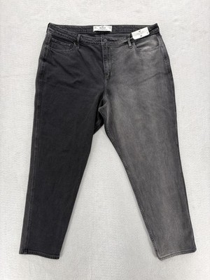 Hollister Curvy High Rise Mom Jeans Womens 17L W33 L29 Gray Stretch Denim NWT