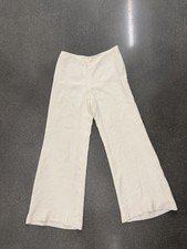ESCADA 100 Silk Wide Leg Pants Cream Ivory Trousers Made in Germany Sz 8/10