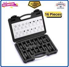 16-Piece Locking Lug Nut Master Key Set of Spline Star and Hex Style Keys