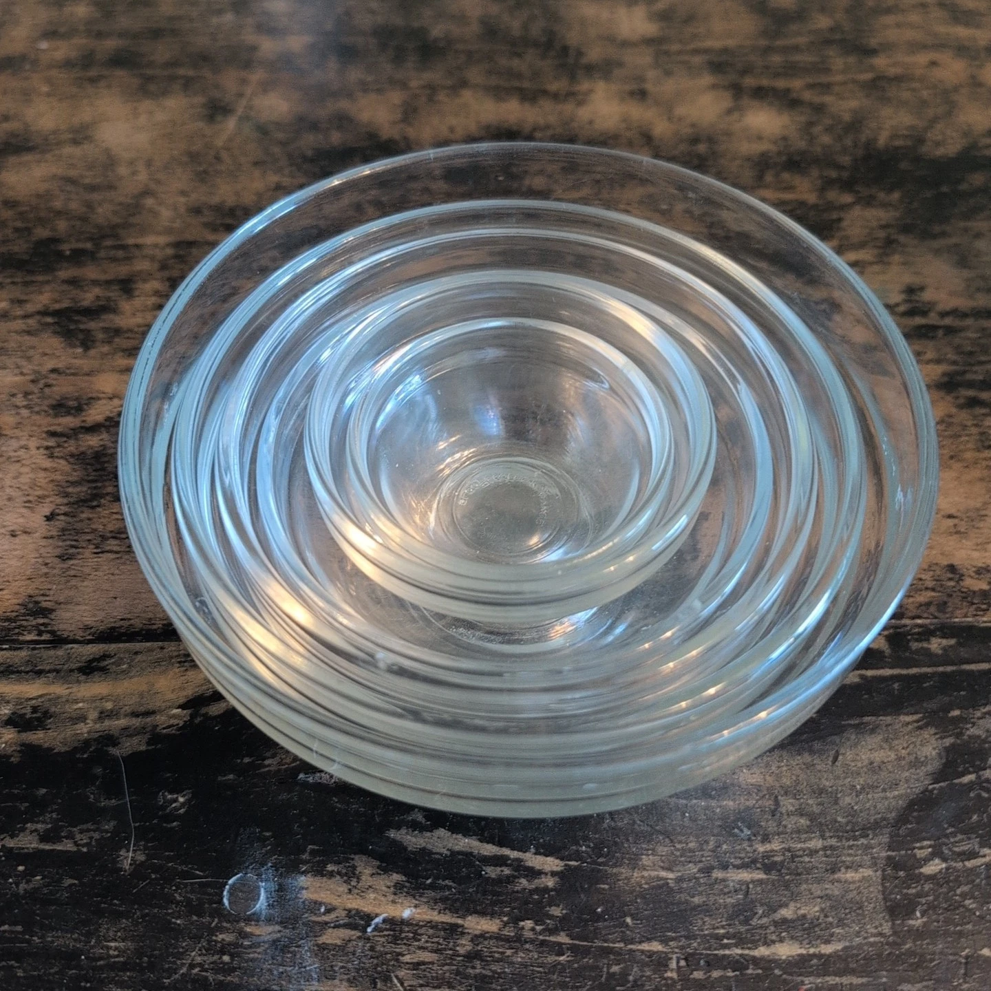 Arcoroc France Bowls 6 Piece Clear Nesting Mixing Bowl Set Food Prep Bowls