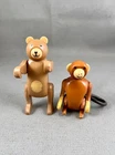Vintage Fisher Price Little People Circus Train Animals: Bear & Monkey Lot