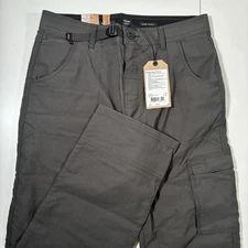 NEW Prana Zion II Pants 31x32 Stretch Relaxed Fit Cargo Dark Iron Straight