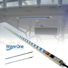 Wave One Marine | 24" T-Top LED Courtesy Boat Light | DUAL Color  | White & Blue