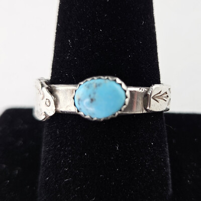 Maisel s Trading Post Sterling Ring Blue Turquoise Southwest 4.2g Size 9.5[8112]
