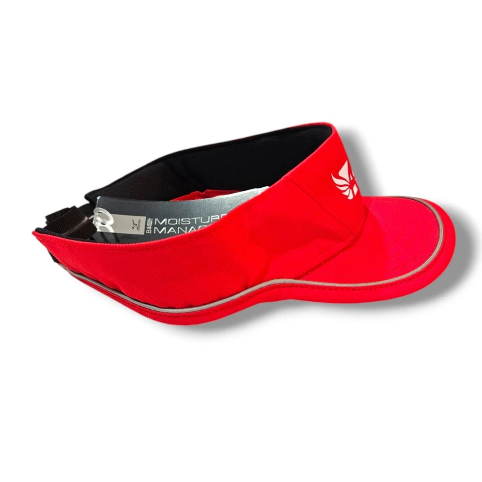 Nuevo con etiquetas Atlanta Track Club Member Mizuno visera roja ajustable correr golf humedad Foto 4 de 4