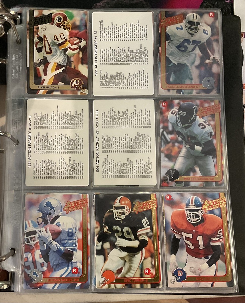 1991 Action Packed Football Complete Set 1-280 Including Rookies