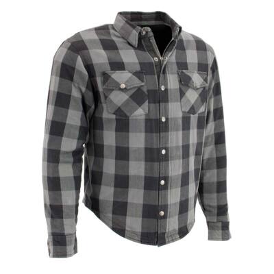 Milwaukee Leather 1630 Men's Plaid Flannel Biker Shirt with CE Approved Armor