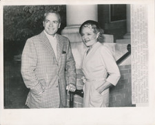 MARY PICKFORD  CHARLES BUDDY ROGERS Original CANDID Vintage 1952 Press Photo