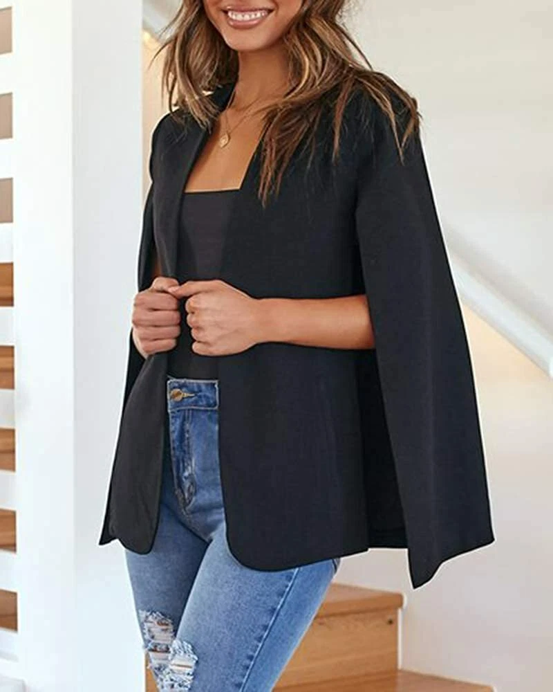 GAMISOTE Womens Casual Blazer Cape Open Front Split Sleeve Long