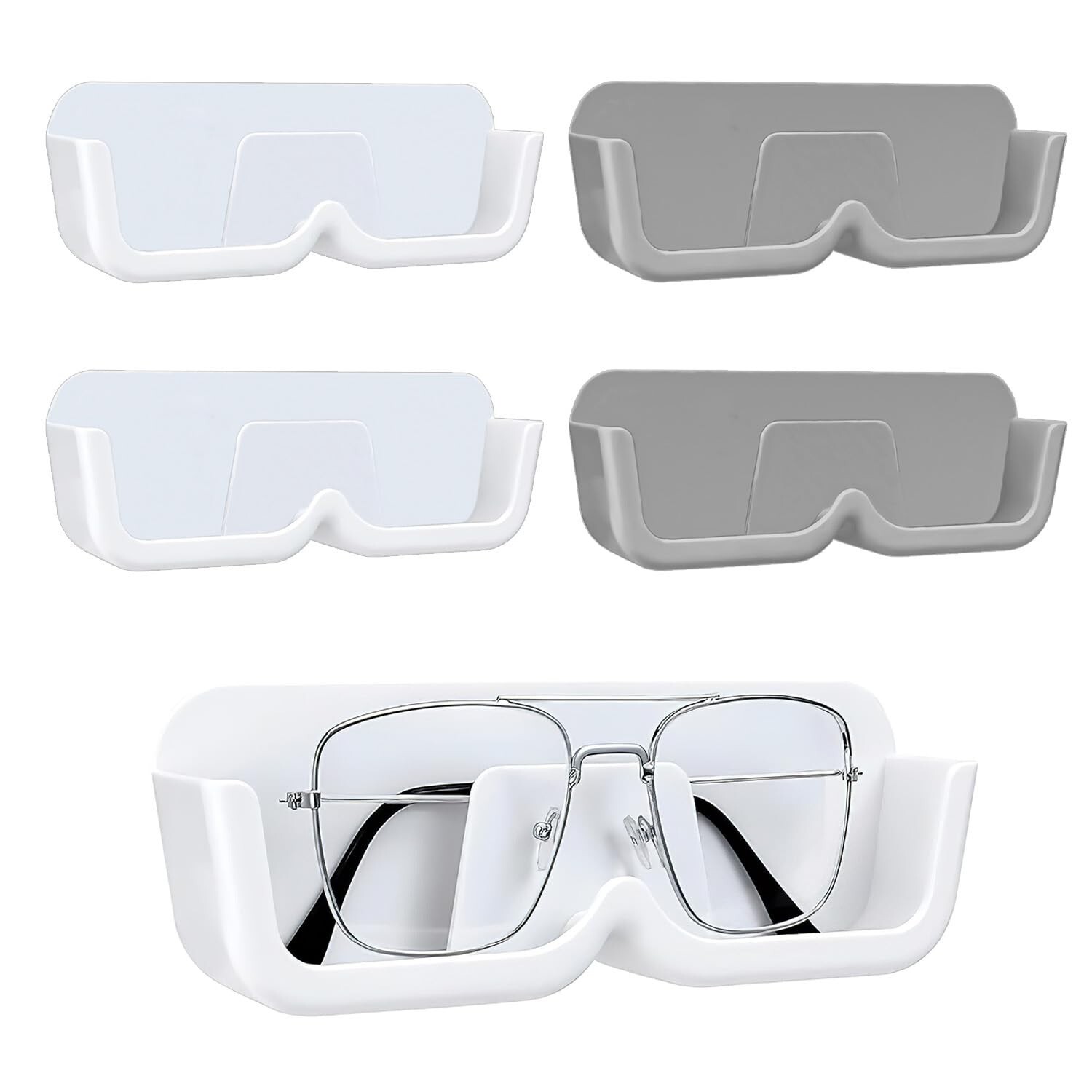 CHANGAR 4pc Eyeglasses Holder Stand Wall Mounted Glasses Sunglasses Storage Organizer