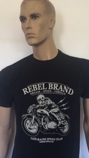 REBEL CAFE RACER MOTORCYCLE T-SHIRT (NEW 100% COTTON) MOTORBIKE /BIKE, TRIUMPH, 