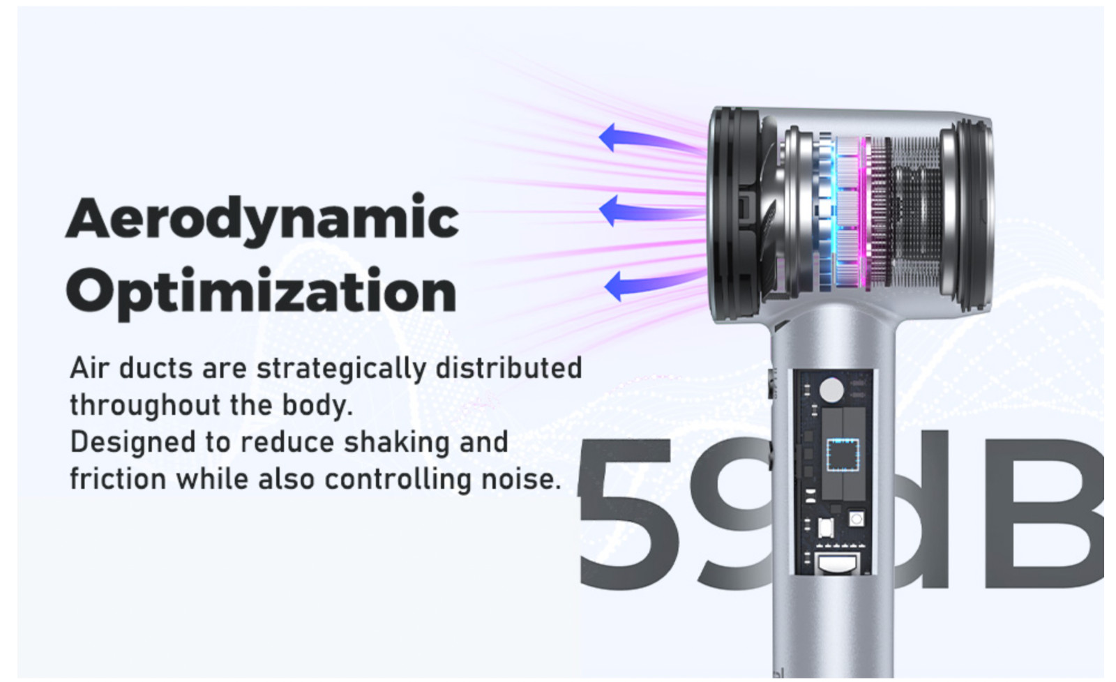 Hair Dryer Ionic Blow Dryer Professional High-Speed Hairdryer 110000RPM - Silver