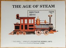 VINTAGE CLASSICS - Bhutan 1990 - Steam Trains, Ariel - Souvenir Sheet - MNH