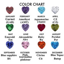 Simulated Birthstone Personalized Mother Daughter Necklace 14K White Gold Plated