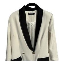 Pretty Little Thing White/Black Blazer Dress 10 Uk Size