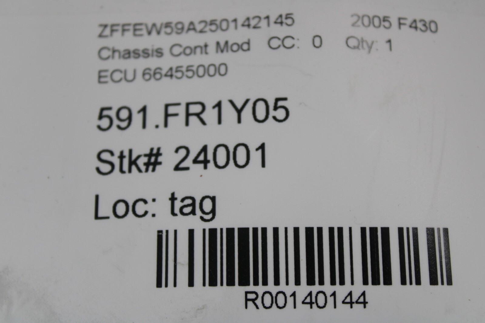 Ferrari F430, 360, Roof/Convertible Top Control Module, Used, P/N 66455000
