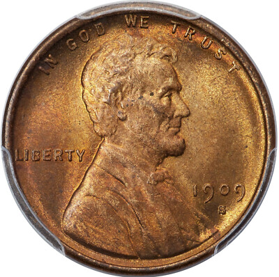 Lincoln Cent 1909-S VDB Certified PCGS MS-65 Red! Absolutely