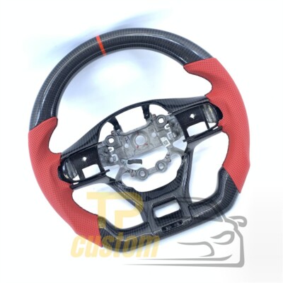 Real Carbon Fiber Steering Wheel Fit For Kia K5 GT Optima 2021-2025 Red Leather